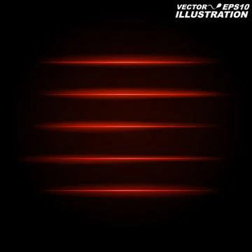 Glowing red lines on a black background in total darkness Illustration