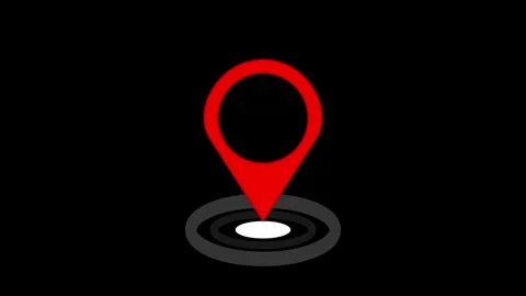 Glowing red location pin animation with concentric circles Stock Footage 340538032