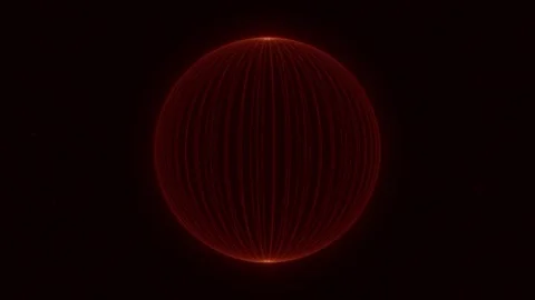 Glowing red loop sphere . cyberspace Stock Footage 314217183