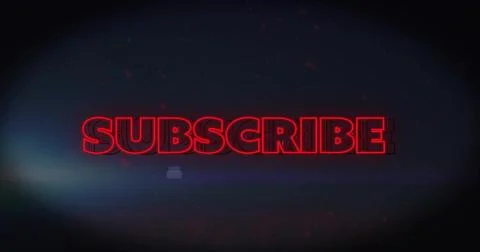 Glowing red neon 3D SUBSCRIBE text dominating end-screen, with bell icon, red 스톡 일러스트