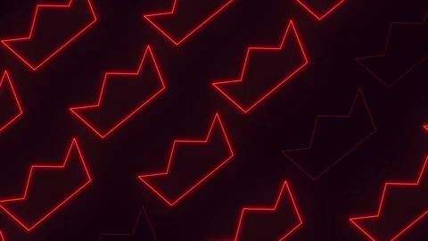 Glowing red neon arrow pattern background, abstract directional symbol animation Stock Footage 330086019