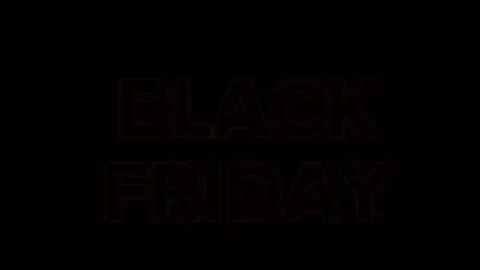 Glowing red neon Black Friday sign for pomo video. Stock Footage 202018539
