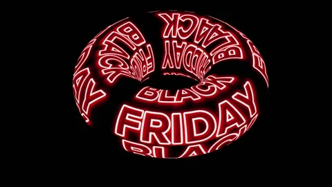 Glowing red neon Black Friday sign for pomo video. Stock Footage 202019569