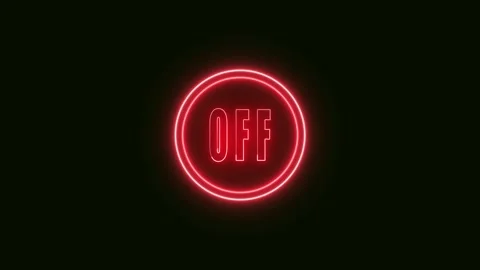 Glowing red "OF" neon button on dark screen highlighting modern interface a.. Stock Footage 321450761