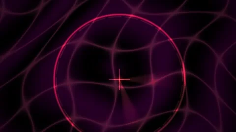 Glowing red neon circle lines network. Stock Footage 334340157