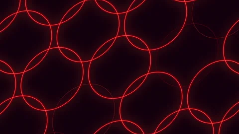 Glowing red neon circle pattern on dark background abstract tech backdrop Vídeos de archivo 334140458