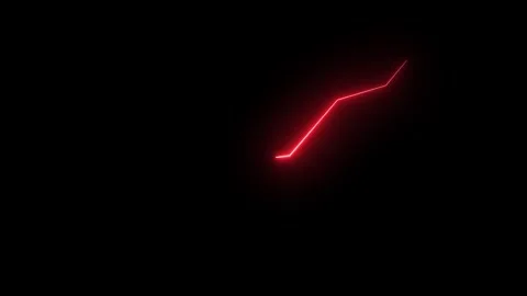 Glowing red neon line graph with an initial dip and subsequent upward recov.. Stock Footage 315150304