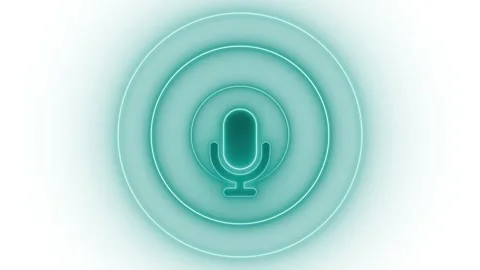 Glowing red neon microphone animation, A glowing neon microphone icon surro.. Stock-Footage 304925762