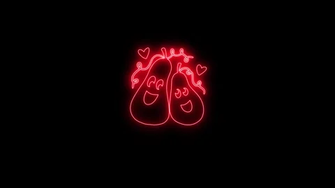 Glowing Red Neon Pumpkin Face Animation on Black Background 4K Stock Footage 341361081