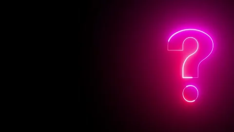 Glowing red neon question mark symbol on alpha channel background. Question.. Stock Footage 292877400