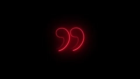 Glowing red neon quotation marks on a black background Stock-Footage 347539932