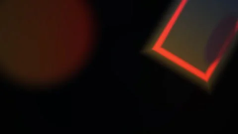 Glowing red neon rectangle on black. Video stock 335111936