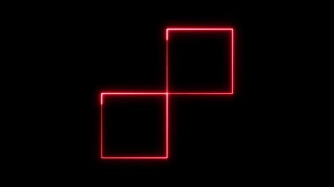 Glowing red neon rectangles moving in loop on black background animation. Vidéo 337082079
