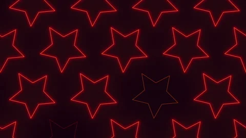 Glowing red neon star pattern background with soft blur and dark gradient Stock Footage 330086071