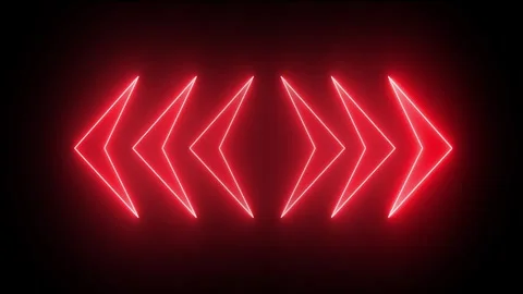 Glowing red neon two counter arrows approaching each other. Contradiction c.. Stock Footage 295933246