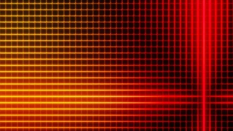 Glowing red orange mosaic pixel led digital grid lights animation Stock Footage 283766848