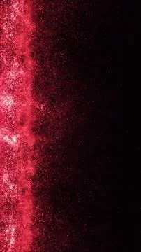 Glowing Red Particle Curtain Frame Vertical Bokeh Sparkle Light Background Stock Illustration