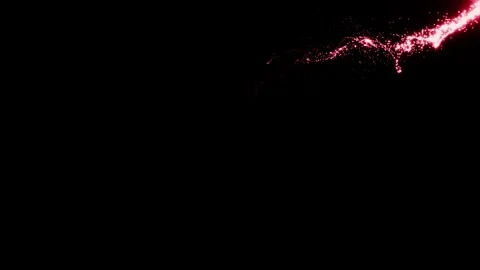 Glowing red particles trail across dark background motion Stock Footage 327567810
