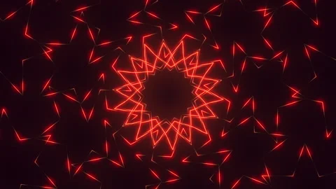 Glowing red pattern intricate circles and triangles in radiant arrangement Stock-Footage 270411358