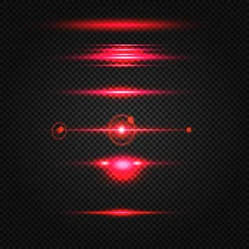 Glowing red, pink light effects isolated on transparent background. Abstract Stock Illustration