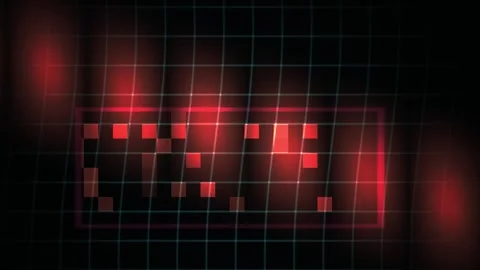 Glowing red pixel grid background texture. Stock Footage 340029905
