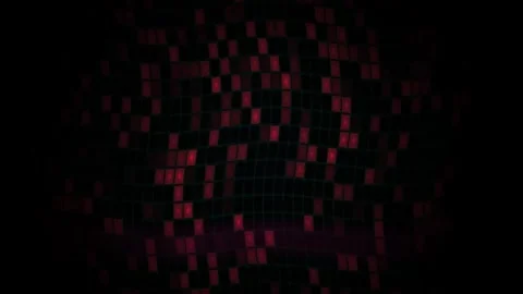 Glowing red pixelated pattern on black background. Stock Footage 335525230