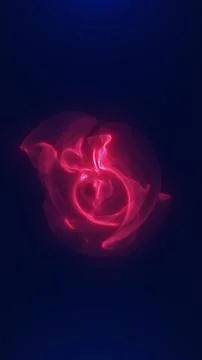Glowing red plasma orb floating on a dark blue background, creating a futur.. Stock Illustration
