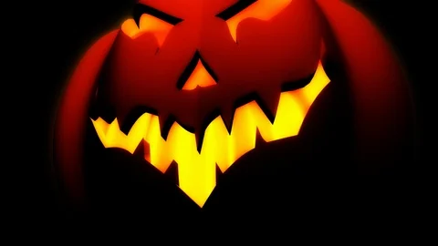 Glowing red pumkin Stock Footage 92712676