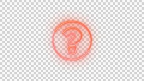 A glowing red question mark symbol in a circle isolated on transparent back.. Stock Illustration