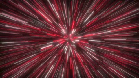 Glowing Red Rays In Galaxy Animation. Speed of Light. 4K Stock Footage 201631641