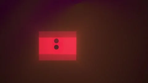 Glowing red rectangle with black dot on dark background. Video stock 337472773