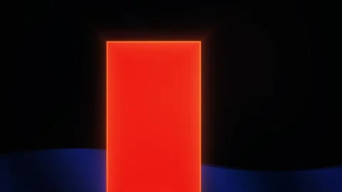 Glowing red rectangular light box object. Stock Footage 335362836
