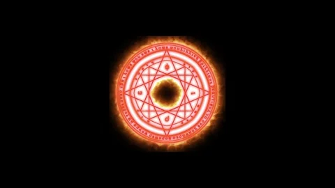 Glowing red sacred mandala Video stock 342713173