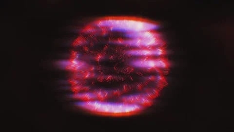 Glowing red sphere of particles with waves. Stock Footage 291344844