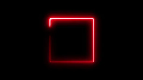 Glowing red square motion on black background. Vidéo 332090455