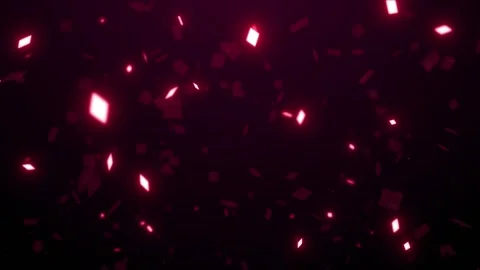Glowing red square particles falling down in dark background motion Stock Footage 327507005