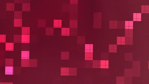 Glowing Red Squares Floating Across Abstract Digital Background 스톡 동영상 333974996