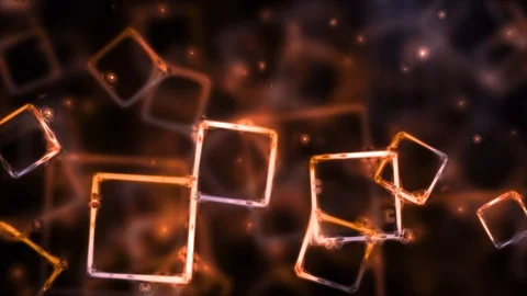 Glowing Red Squares Flow Stock Footage 97405382