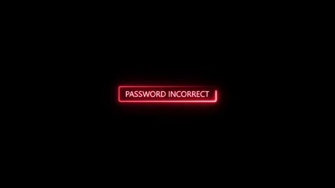 Glowing red warning triangle with exclamation mark and password incorrect m.. 库存影片 333470708