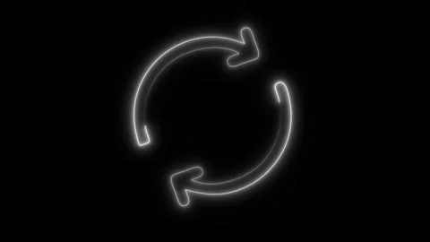 Glowing Reload Icon in HD Video Neon Animation 库存影片 304555735