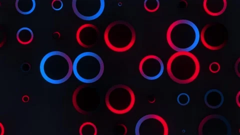 Glowing Resonance Concentric Pulse Loop in Red and Blue Stock Footage 312455421