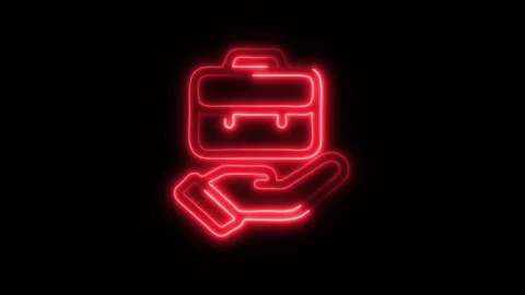 Glowing Responsibility Icon in HD Video Neon Animation Stock Footage 304555155