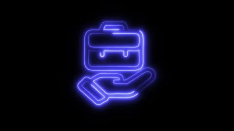 Glowing Responsibility Icon in HD Video Neon Animation Stock-Footage 304555158