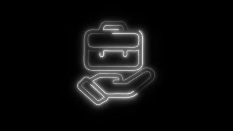 Glowing Responsibility Icon in HD Video Neon Animation Stock Footage 304555161