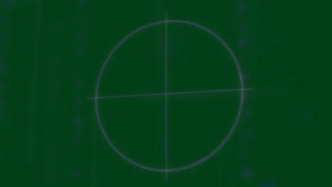 Glowing reticle rotating, drifting on pulse over transparent background, Stock Footage 329548666