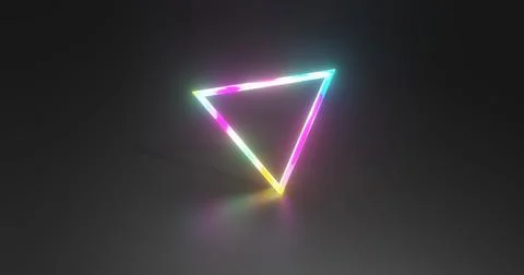 Glowing rgb triangular light image with glow Stock Illustration