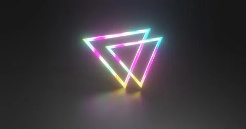 Glowing rgb triangular light image with glow Stock Illustration