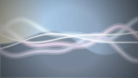 Glowing ribbon like light waves undulating slowly in a fluid motion Stock Footage 340877299