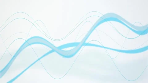 Glowing ribbon waves flow in a seamless loop across the screen 스톡 동영상 343114996