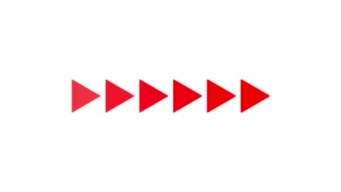 Glowing right arrow pointer icon animation. Right-directional arrow loop. 스톡 동영상 336080543